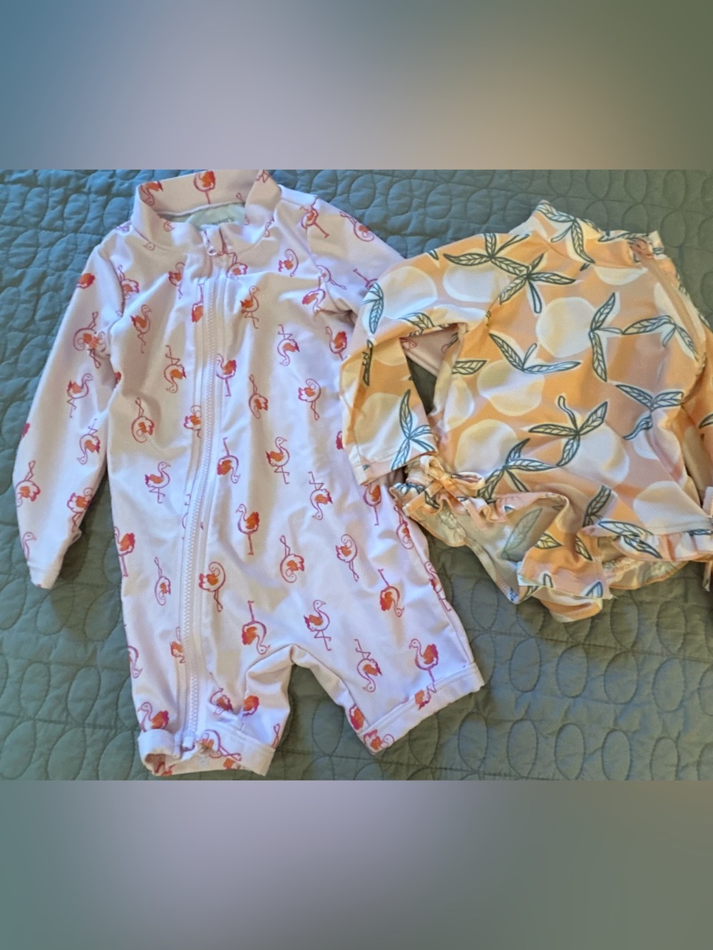 Set of 2 one piece swim suits 12 mos